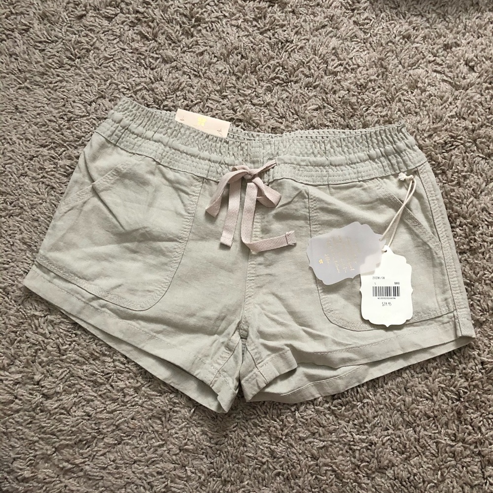 Altar’d State Essential Linen Shorts Khaki S